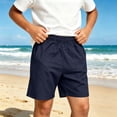 thumbnail image 5 of HAOTAGS Big Boys Casual School Shorts (5-14) Elastic Waist Lightweight Shorts with Pockets Navy Size 8, 5 of 10