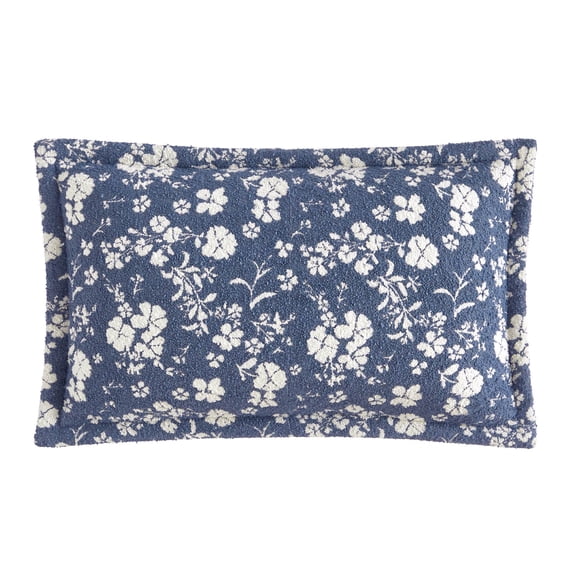The Pioneer Woman Blue Daisy Bouclé Lumbar Decorative Pillow, 14 in x 24 in