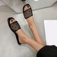 thumbnail image 4 of Anuirheih Slip on Sandals Women,Women's Flat Sandals Comfortable Shoes Polka Tulle Open Toe Slippers(Black), 4 of 6