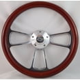 thumbnail image 1 of 67-69 Chevrolet Corvair 14" Stained Mahogany with Rivets Brass Wood Billet Black Steering Wheel Set Adapter & Horn, 1 of 1