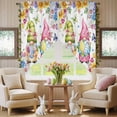 thumbnail image 5 of Swag Curtains Valances for Windows, Spring Gnomes Easter Short Kitchen Window Curtains Over Sink, Flowers Butterflies Cafe Curtains Panel Set Of 2,Rod Pocket, 36 Inches Length White, 5 of 9