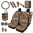 thumbnail image 2 of XYZCANDO Aztec Cow Trash Can Lipstick Cover Handbrake Cover Fender Cover Seat Belt Cover Steering Wheel Cover Armrest Cover Car Cushion Cover Car Coasters Keychain Comfortable, 2 of 7