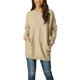 thumbnail image 1 of Suéter casual de manga larga con cuello redondo y bolsillos para mujer INSPIRE CHIC M color caqui, 1 of 7