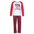 thumbnail image 2 of Conjunto de pijamas de cuello redondo con patrón de dibujos animados para niños, pijamas de Navidad para bebés, papá, mamá, diseño de ajuste suelto, ropa de Festival de Navidad, 2 of 3