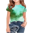 thumbnail image 2 of Piuwrlz 9/10 Girls T Shirts Girl Shirts Tops Crew Neck Teen Graphic T-Shirts Army Green Size 9-10 Years, 2 of 5