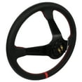 thumbnail image 4 of CCIYU Steering Wheel, 350MM/14inch 3" DEEP DISH 6 Bolt For JDM Sport Racing Steering Wheel Red Stitch PVC Leather Horn Button US Included, Cable, Wrench 14in (Black), 4 of 5