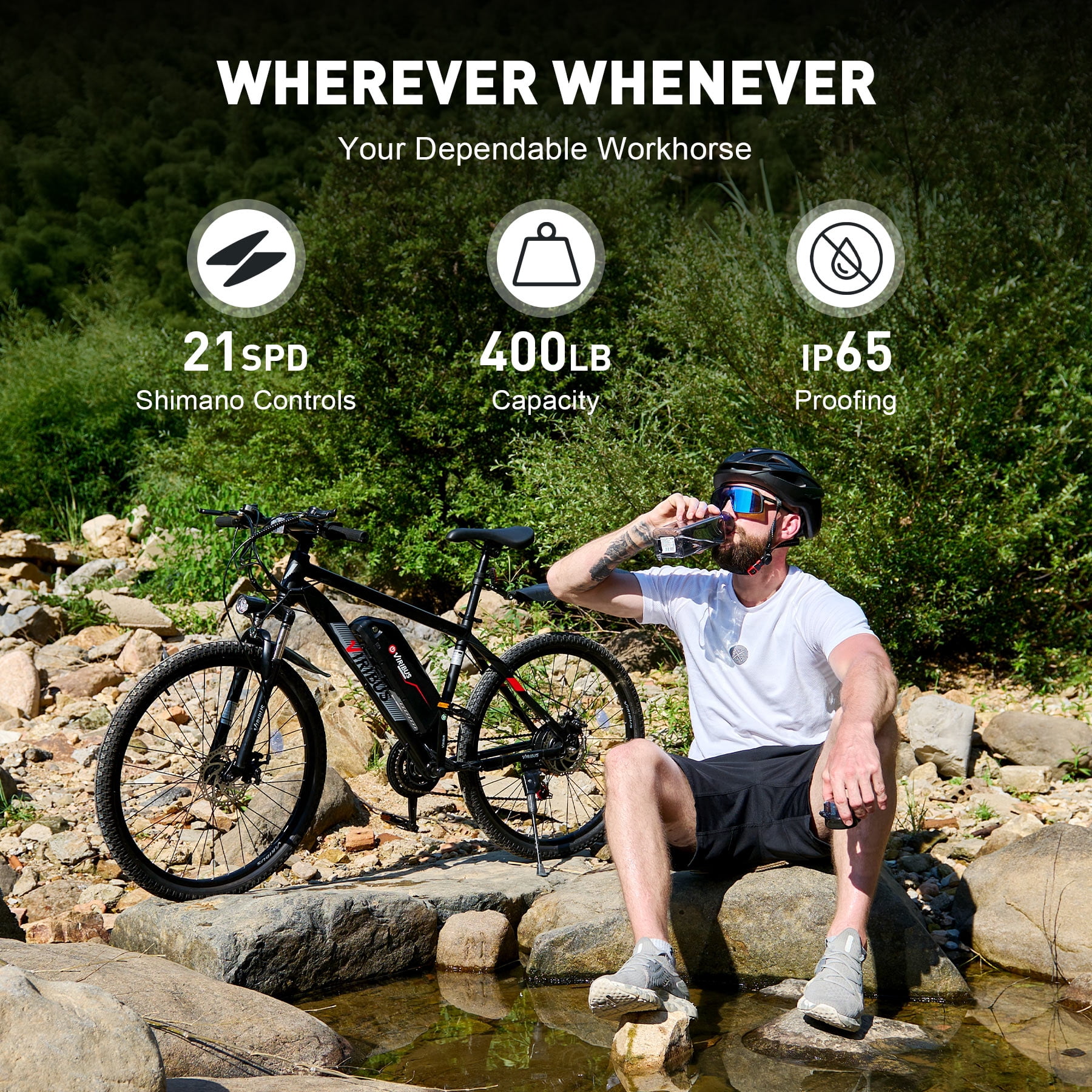 Viribus 26" Electric Mountain Bicycle for Adults, 350W