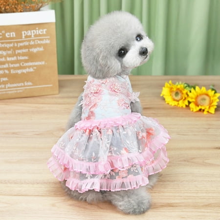 

Pet dress wedding dress dress multi leaf flower skirt dog skirt pet skirt