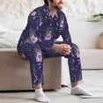 thumbnail image 6 of KLL Lavender Flowers Sleepwear Mens Flannel Pajamas,Long Cotton Pj Set, 6 of 7