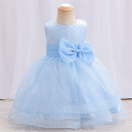 

Huilaibazo 0-3Y Girls Dress Kids Baby Girls Spring Summer Gauze Ruffle Bowknot Sleeveless Show Lace Tulle Party Princess Dress
