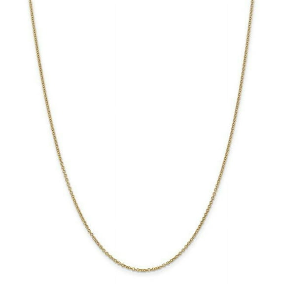 Primal Gold 14K Yellow Gold 1.4mm Round Open Wide Link Cable Chain