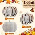 thumbnail image 3 of Sliner Fall Harvest Large Pumpkin Wooden Serving Platter 9x12 in Rustic Pumpkin Snack Fruit Meat Cheese Board Charcuterie Board Sectional Dish Plate for Thanksgiving (Brown,Pine), 3 of 5