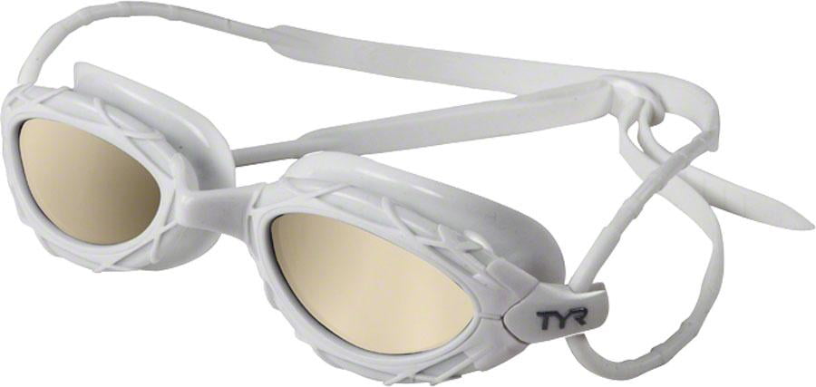 TYR Nest Pro Nano Mirrored Goggle: White Frame Metallized White by TYR