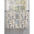 thumbnail image 5 of Grey Brown Botanical Bathroom Window Curtain, Rustic Country Spring Floral Summer Leaf Light Filtering Coffee Kitchen Curtains, Bedroom Living Room Curtains 2 Panel 84"x54", 5 of 6
