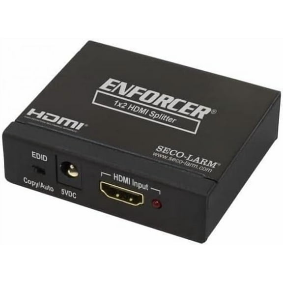 Seco-Larm MVD-AH12-01Q Enforcer 4K HDMI Splitter, 2 HDMI Outputs, HDR Support, Supports up to 4K at 60Hz Resolution and 3D Video, 5VDC Power Supply Included