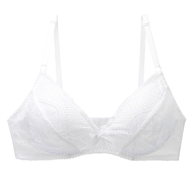 Kabnic Wireless Plus Size Bras, Full Coverage Bras, Women's Printing Gathered Together Large Size Daily Bra Underwear No Rims