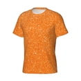 thumbnail image 5 of Vsdgher Orange Glitter2 Print Men's Dry Fit Mesh Athletic Shirts Moisture Wicking Tennis T-Shirt Tops, 5 of 9