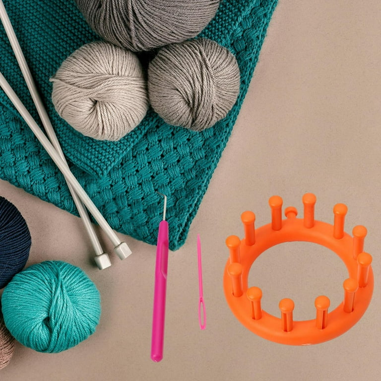Round Knitting Loom Set, Circular Loom, Small Plastic Round Knitting Loom,  DIY Tool Crochet Hooks Knitting Loom for Hat Scarf Shawl Sweater Socks
