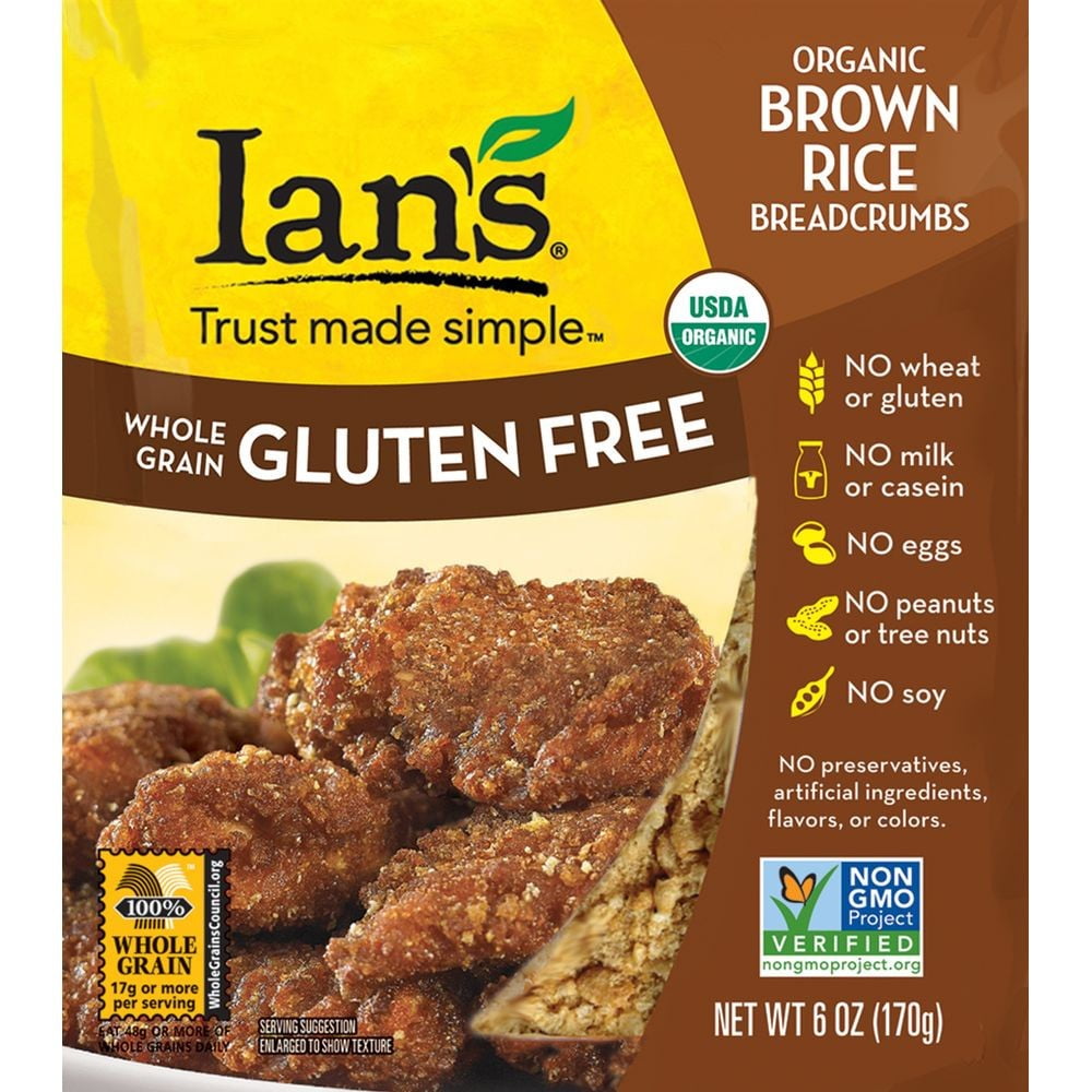 Ian's Natural Foods Organic Gluten Free Breadcrumbs, Brown Rice, 6 Oz