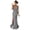 Silver, variant on Joernso Women Evening Dress V Neck Mesh Patchwork Sequin Sleeveless Split Hem Mermaid Shape Slim Fit Prom Party Banquet Bride Maxi Dress