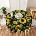thumbnail image 3 of Round Tablecloth 60 Inch, Beautiful Sunflower Table Cover (Fit for 20"-47" Table), Soft Fabric Washable Wrinkle Resistant Table Cloths for Parties Kitchen Family Gatherings Home Decor, 3 of 6