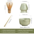 thumbnail image 5 of Matcha Set, Japanese Tea Set Includes Matcha Bowl with Spout, Matcha Whisk Holder, Bamboo Matcha Whisk and Bamboo Scoop, 17 oz Mottled Tea Green Glaze Ceramic Matcha Kit for Tea Lovers, 5 of 7