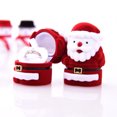 thumbnail image 4 of Teissuly Christmas Engagement Ring Boxes Ornament Ring Boxes Christmas Velvet Jewelry Boxes for Christmas Holiday Gift Proposal, Engagement, Wedding (Santa Claus Style), 4 of 6