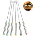 thumbnail image 3 of 6-Piece Stainless Steel Fondue Forks, Fruit Dessert Forks, Long Skewers for Cheese, Chocolate, Marshmallows, Fruit, Grilling, Perfect for Parties & BBQ, 3 of 9
