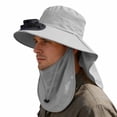thumbnail image 6 of FUZHIQ Full Coverage Solar Fan Hat with Face Mask & Neck Flap, Wide Brim Rechargeable UV Protection Cooling Hat for Fishing Farming Cycling,B, 6 of 6