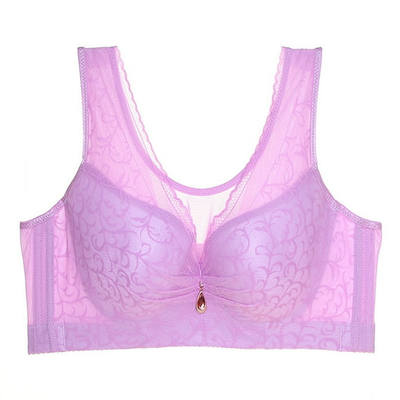 Darzheoy Plus Size Bra for Women Yoga Sports Front Closure Extra-Elastic Breathable Lace Trim Bra Underwear Yoga Sports Bras for Women XXL