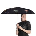 thumbnail image 4 of POBUDS Windproof Automatic Umbrella – Steel-Carbon Fiber Frame, UV-Blocking Black Coating Inside, Auto Open/Close - Fireworks Icons, 4 of 8