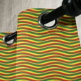 thumbnail image 2 of Ambesonne Rasta Grommet Curtain Single Panel, Ethiopian Wavy Stripes, 50"x60", Marigold Green and Red, 2 of 5
