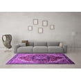 thumbnail image 3 of Ahgly Company Indoor Round Oriental Purple Industrial Area Rugs, 4' Round, 3 of 4