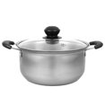 thumbnail image 1 of Olla sopera multifuncional de acero inoxidable WSTEER de 1 pieza, práctica olla caliente con tapa de vidrio, 1 of 6