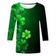 thumbnail image 5 of RKSTN St Patricks Day 3/4 Sleeve Tops for Women Oversized Crewneck St Paddy's Day Lucky Shamrocks Graphic Print T Shirt Womens Casual Solid Plus Size Round Neck Loose Three Quarter Sleeve Shirts, 5 of 6