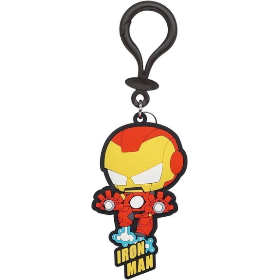 Marvel Iron Man Soft Touch Bag Clip - Marvel Iron Man Backpack Keychains for Boys and Girls, Cute Marvel Iron Man Keychain Accessories for Purse, Marvel Key Ring Charms for Marvel Fans - 4.5 Inch