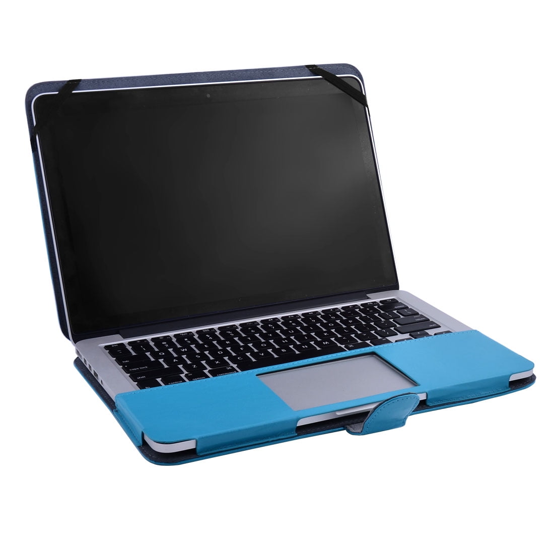 Unique Bargains PC Laptop PU Leather Clip On Folio Sleeve Case Blue for