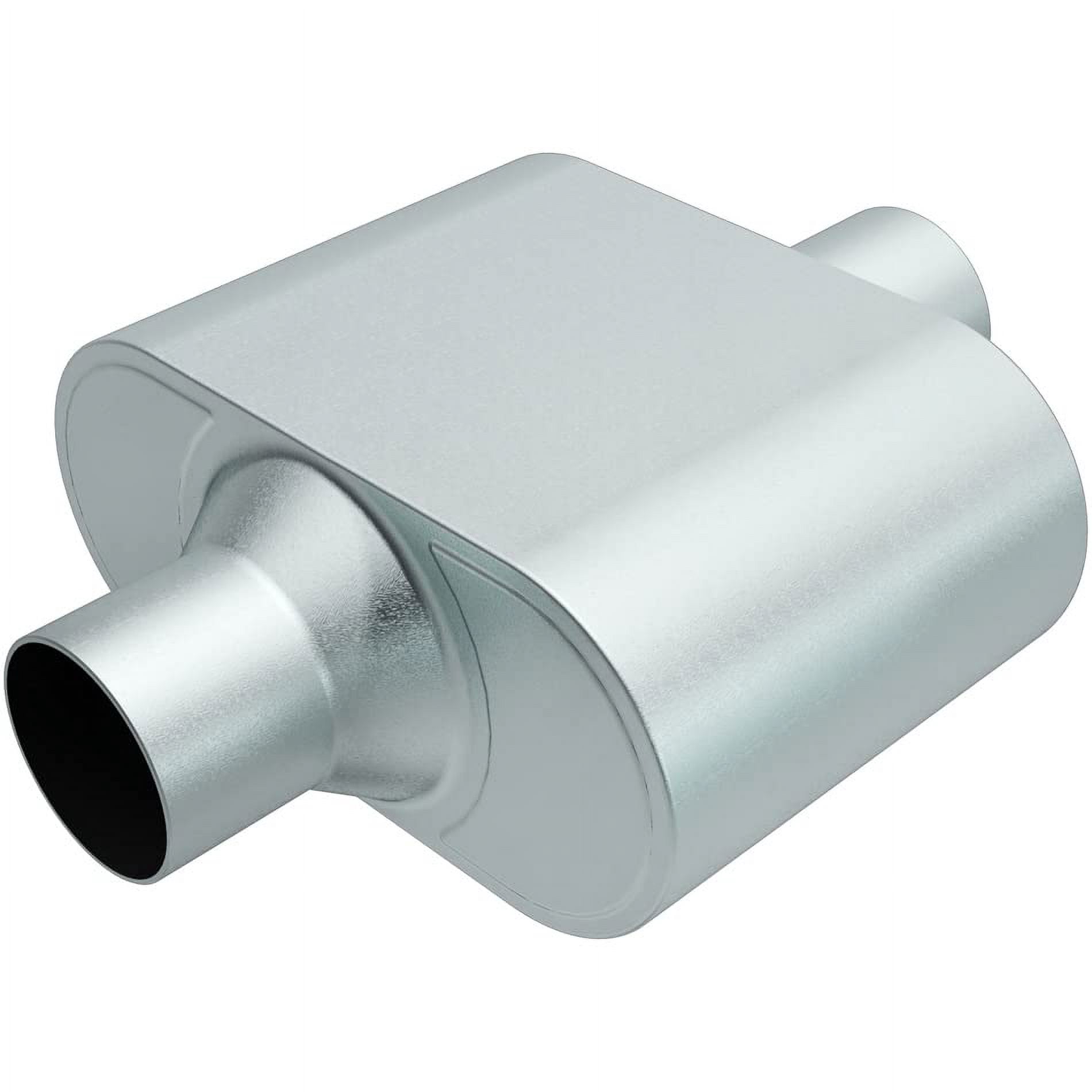 Rumble Exhaust R27428 Replacement RUMBLE Muffler; Oval; 6.5 in. x 4.25 in. x 9.5 in.; Overall Length 13 in.; 3.0 in. Inlet/Outlet; Center/Center; Stainless Steel;