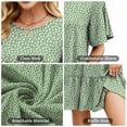 thumbnail image 3 of SHIBEVER Boho Dresses for Women Summer Short Sleeve Shirt Dress Casual Crewneck Ruffle Hem Swimming Skirts Loose Mini Dresses, 3 of 9
