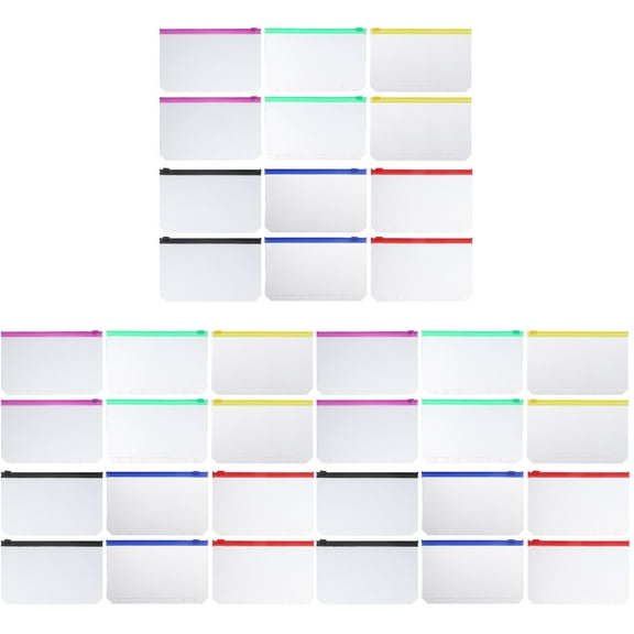 Binder Pouches with Zipper PVC 6 Money Bag 36 Pcs Transparent Organizer Pockets