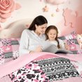 thumbnail image 5 of meiyoeat Pink Rustic Camouflage 7 Pieces Full Size Bedding Sets,Western Cowgirl Boots Print Full Size Bed in a Bag For Girl,Pink Reversible, 5 of 7