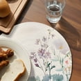 thumbnail image 3 of Watercolor Spring Floral Round 15 Inch Placemats Set of 2, Farmhouse Daisy Green Botanical HeatResistant Non Slip Place Mats for Dining Table, Wipeable Braided Kitchen Table Mats for Housewarming, 3 of 9