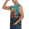 thumbnail image 3 of Pofeuu Underwater Plant Octopus Print Men's Muscle T-Shirt, Sleeveless, Muscle Tank, Classic Muscle Tee Top For Men Casual Sleeveless Muscle T-Shirt Trendy Clothes-Small, 3 of 7
