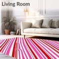 thumbnail image 2 of ODIKA 2'x3' Machine Washable Non-Slip Area Rug, Cane Stripe Seasonal with Peppermint Swirl Accents High Traffic Rug with Pad, Pink, 652968, 2 of 8