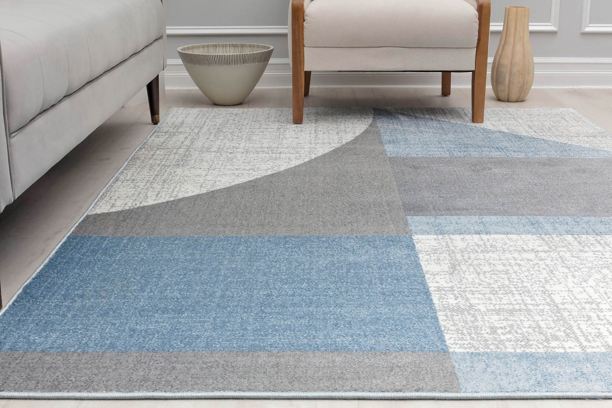 Rugs America Amabella IV70A Nature Essentials Abstract Vintage White Area Rug, 2'6" x 8'