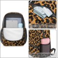 thumbnail image 4 of Black and Brown Leopard Print 17" School Backpacks for Teens,Waterproof Oxford Fabric,S-Shape Padded Straps for School,Travel,Hiking,Camping, 4 of 6