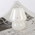 thumbnail image 4 of Retro Mushroom Glass Lamp Glass USB Table Lamp with Remote, Rechargeable Battery & 3 Color Modes for Bedroom Night Light(White) Rkxzt, 4 of 9
