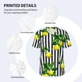 thumbnail image 4 of Balery Lemons on Striped Baseball Jersey for Men Casual Button Down Shirts Short Sleeve Active Team Sports Uniform-Small, 4 of 9