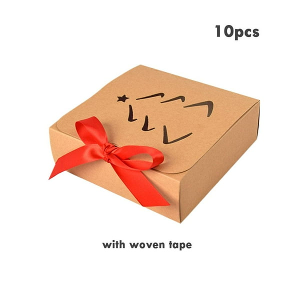 For Christmas Gift Box 10Pcs Red Hollow Design Flip Top Gift Packaging Sturdy Cardboard Bulk Holiday Wedding Party Favor
