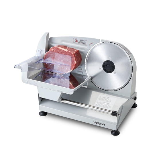 VEVOR Meat Slicer, 7.5" Electric Deli Slicer with SUS420 Blade & 0-0.6" Adjustable Thickness, 200W Home Food-Slicer for Frozen Meat, Ham, Baguett, Steak, UL Approved